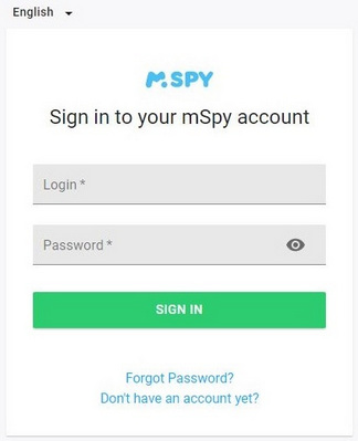 sign in to mSpy account