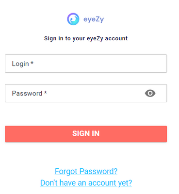sign in to your eyeZy account