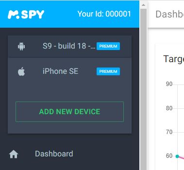 mSpy add the new device
