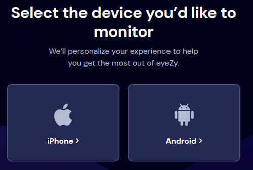 eyeZy select the device