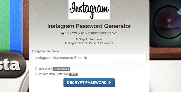 Генератор паролей в Инстаграме