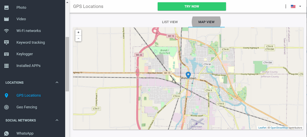 mSpy gps location