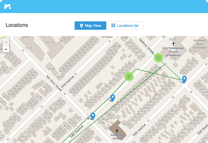 La posizione GPS corrente