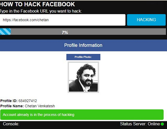 PiraterFaceookを使用してオンラインでFacebookメッセンジャーをハックする